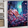 thumbnail image 5 of Independence Day Of The United States Flag Bathroom Sets with Shower Curtain And Rugs, Incl with 12 Hooks，Toilet Lid Oval Rug, 5 of 8