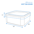 thumbnail image 5 of Patio Large Waterproof - Outdoor Patio Square Hot Tub Cover Cap Washable - Heavy Duty Furniture 94 Inch Tub cover, 5 of 5