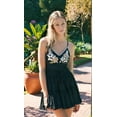 thumbnail image 6 of Women Boho Ruffled Tiered Swing Beach Skorts Drawstring High Waisted Tennis Golf Y2K Short Skirt Black L, 6 of 8
