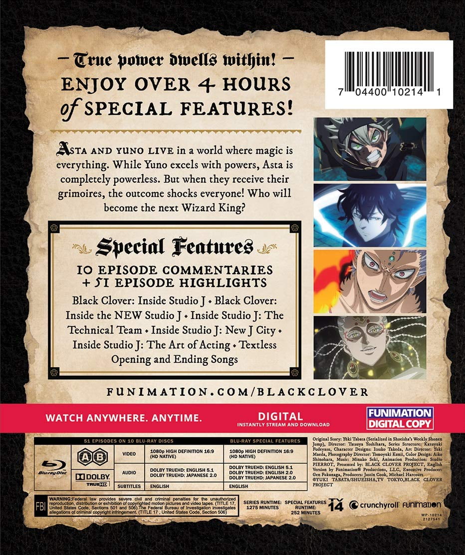 Funimation Prod's Black Clover: Complete Season One, Anime