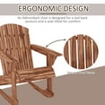thumbnail image 4 of Outsunny Rustic Wooden Adirondack Rocking Chair Outdoor Lounge Chair Fire Pit Seating with Slatted Wooden Design for Patio, Backyard, Carbonized, 4 of 9