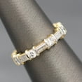 thumbnail image 4 of Silver & Stone Jewels Wedding Band Ring 14K Yellow Gold Finish Silver Baguette Cut CZ Ring, 4 of 6