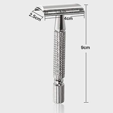 Genmine Safety Razor for Men Old-Fashioned Premium Safety Double-Sided Hand Razor Stylish Luxury Chrome Finish Handle Classic Double Edge Safety Shaving Razors