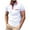 A0607-White, variant on QUINDOS Collared Shirts for Men Big and Tall Polo Casual Short Sleeve Shirts Patchwork Loose Solid Regular Fit Plaid T-shirts