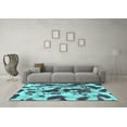 thumbnail image 3 of Ahgly Company Indoor Square Abstract Turquoise Blue Modern Area Rugs, 6' Square, 3 of 4