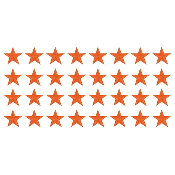 Uxcell 32Pack Iron on Star Patches, Sew on Star Embroidered Patches, DIY Applique Repair Patch for Crafts, 45mm Orange