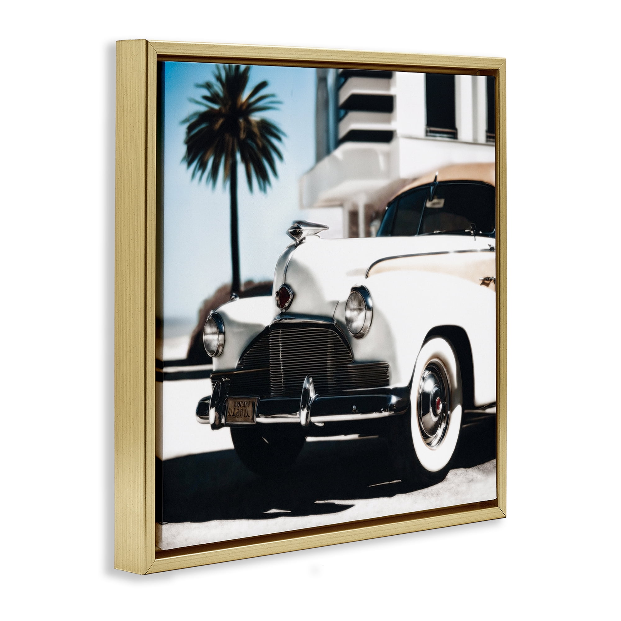 Stupell Industries California Cruise Car Transportation Painting Gold Floater Framed Canvas Art Print Wall Art, 18 x 18