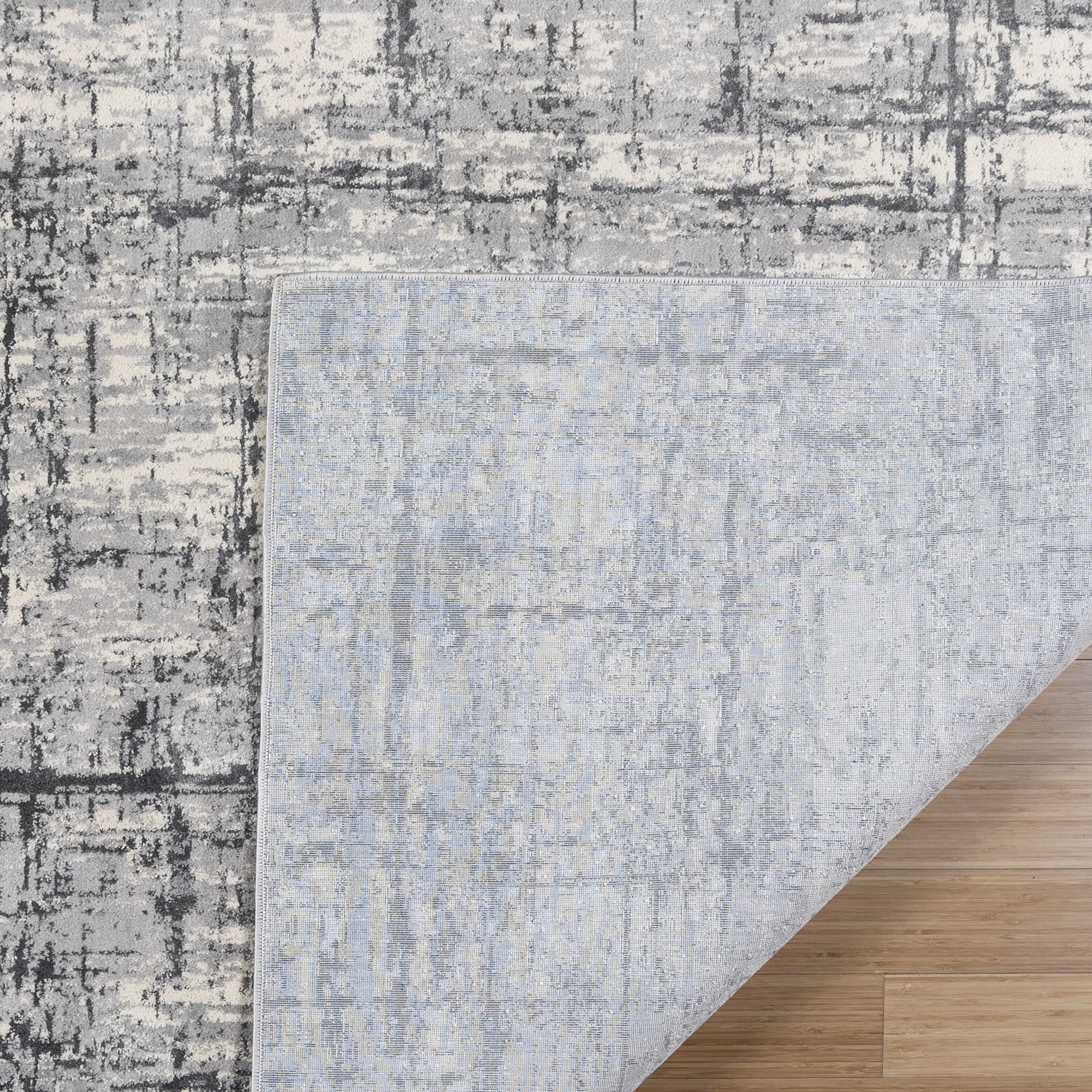 Gertmenian Eden Linnea Polyester Gray Non-Slip Abstract Indoor Area Rug, 9x13
