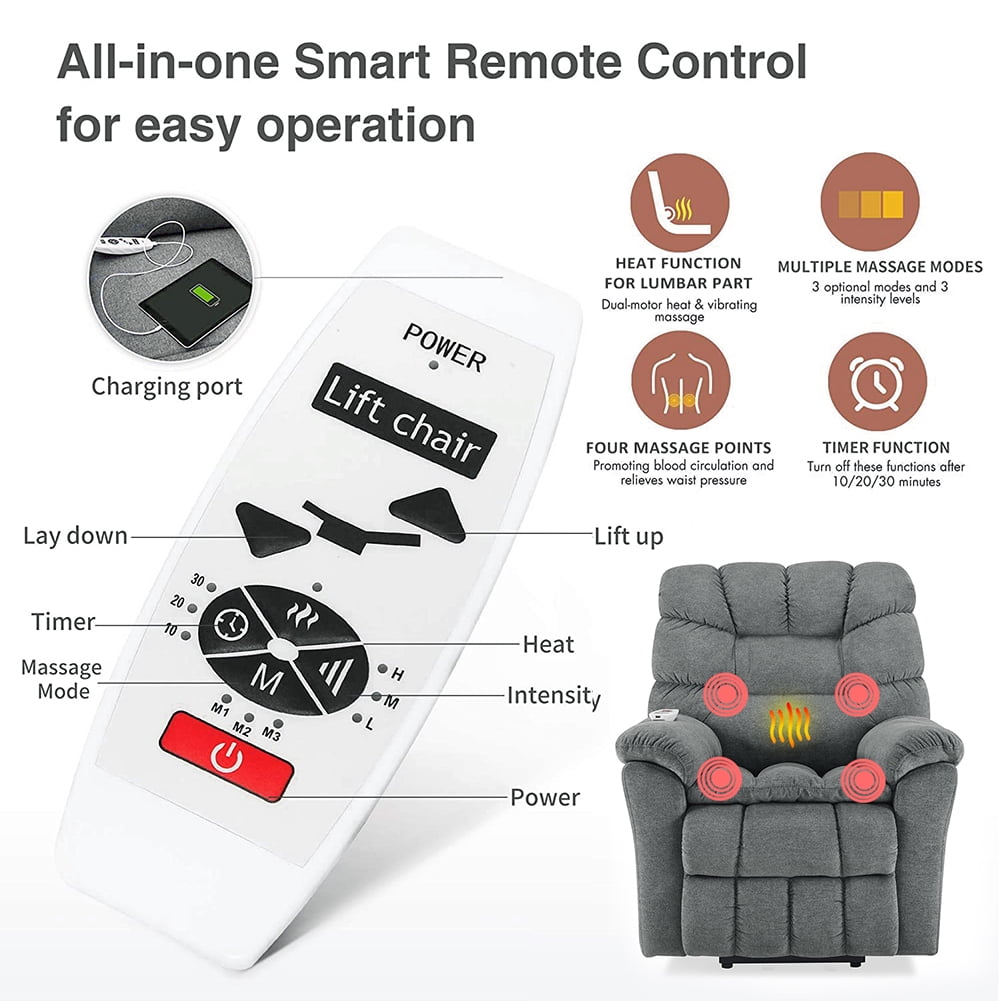 Private Jungle Electric Massage Chair, Power Lift Recliner Chair Sofa with Massage and Heat for Elderly, Gray Private Jungle Electric Massage Chair, Power Lift Recliner Chair Sofa with Massage and Heat for Elderly, Gray