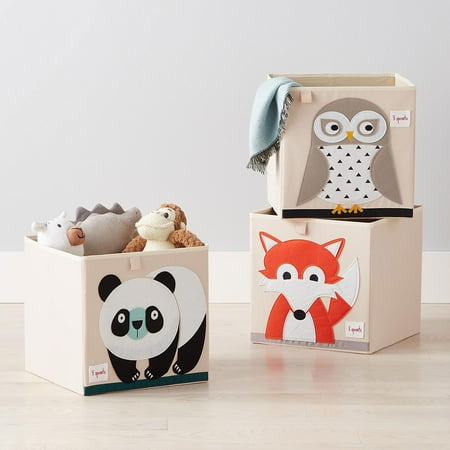 3 Sprouts - Children's Foldable Fabric Storage Cube Box Soft Toy Bin