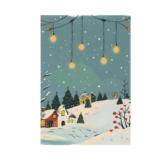 Christmas Snowflakes Winter Landscape Garden Flag House Banner 12" x 18" Double Sided Outdoor Yard Decoration
