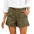 thumbnail image 2 of Nestiefly Bermuda Chino Shorts for Women High Waisted Dressy Casual Wide Leg Summer Shorts with Pockets Summer Clothes Green XL, 2 of 6