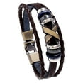 thumbnail image 1 of kusrkot Fashion Braided Leather Bracelet Bangles Braided Cuff Bracelets Multi Layer Rope Brown, 1 of 9