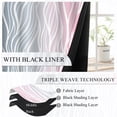 thumbnail image 4 of Dashan Pink and Grey Blackout Curtains for Bedroom Living Room,Abstract Geometric Grommet Darkening Drapes 42x63 Inch,2 Panels, 4 of 6