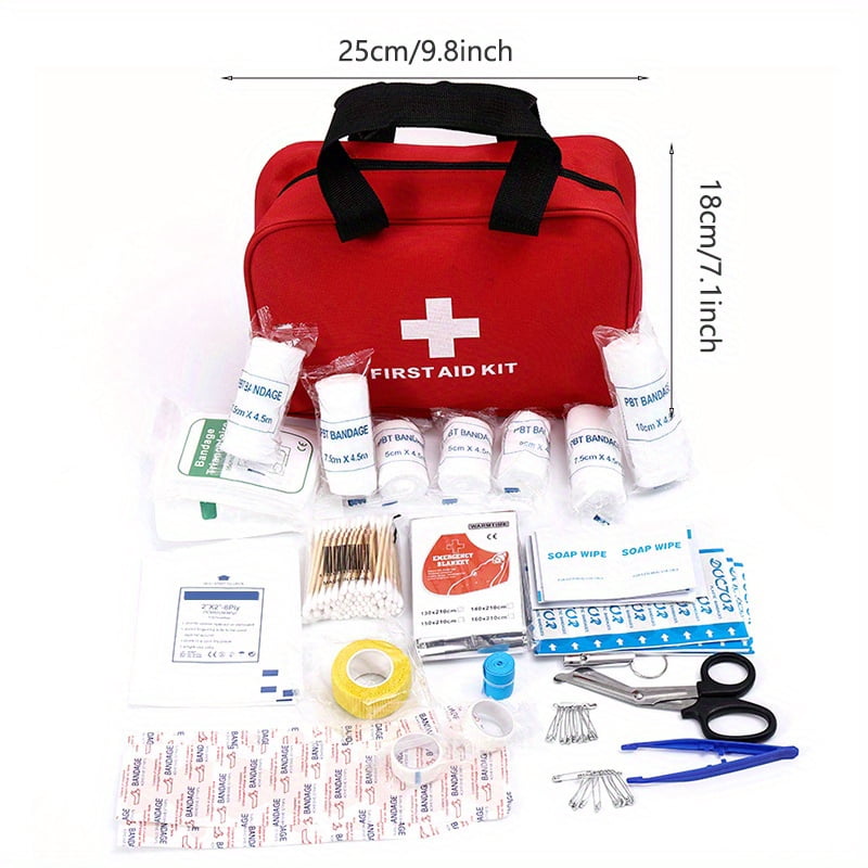 160pcs First Aid Kit: Comprehensive, Portable Emergency Supplies for Outdoor Adventures & Home, Including Bandages, Scissors & More