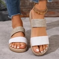 thumbnail image 3 of RXMEKW Flat Beach Sandals with Color-Block Webbing for Women, Plus-Size Casual Shoes with Thick Rope-Sole for Spring and Summer, Lightweight Comfortable Slide Sandals, 3 of 5