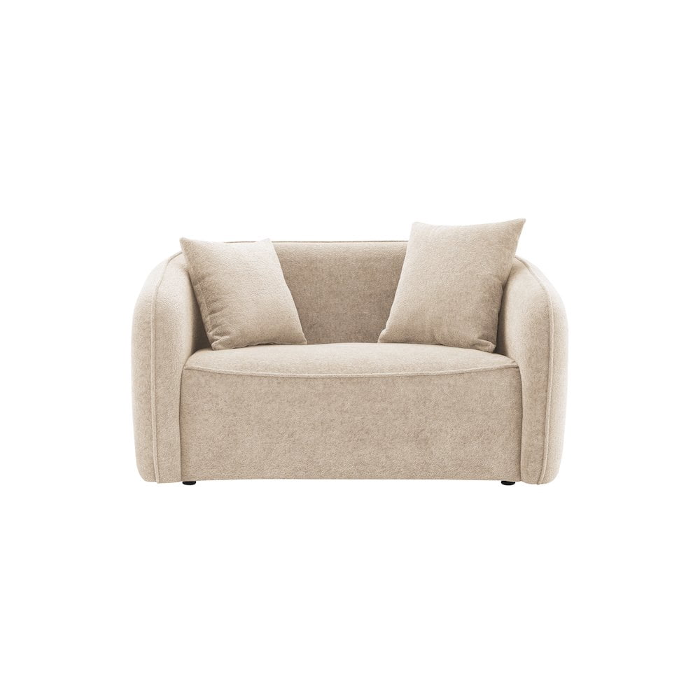 ACME Keith Chenille Fabric Upholstered Loveseat with 2 Pillows in Beige