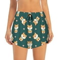 thumbnail image 4 of Lsque Cute Shiba Printed Women's Running Shorts with Liner Pockets,Elastic Quick Dry Workout Athletic Gym Yoga Shorts,Womens High Waist Shorts-X-Large, 4 of 9