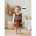thumbnail image 3 of BemeyourBBs Baby Girl Thanksgiving Outfit Romper Turkey Dress  Headband 3 Pcs Set, 3 of 9