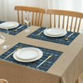 thumbnail image 3 of Blue Geometric Striped Pattern Summer Placemats Table Placemats Set Of 4-Linen Kitchen Washable Placemats Table Mats 11.8"x17.7" Non-Slip Heat Resistant, 3 of 6