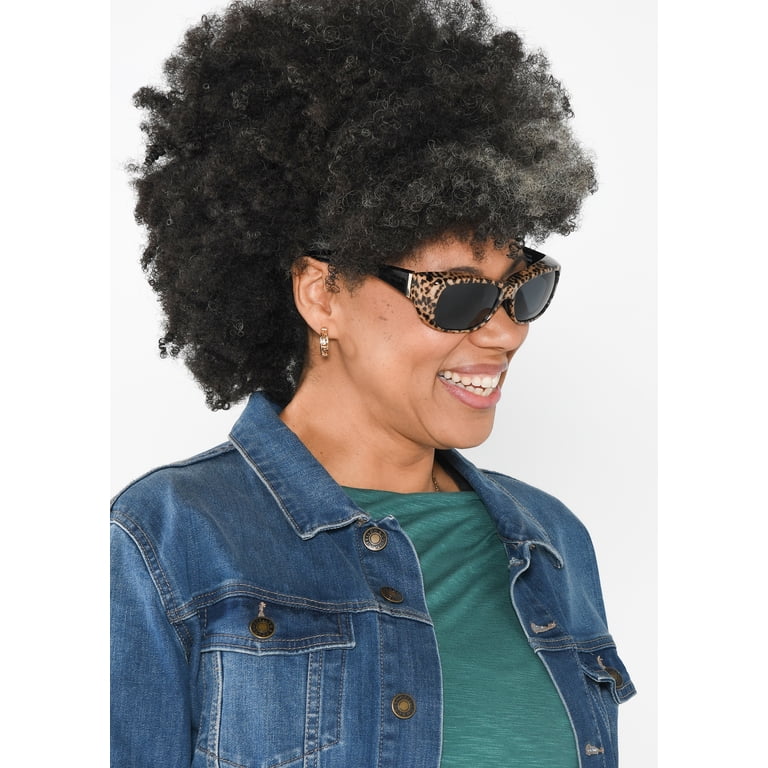 Solar Shield Leopard Fit-Over Rectangle Sunglasses photo 4