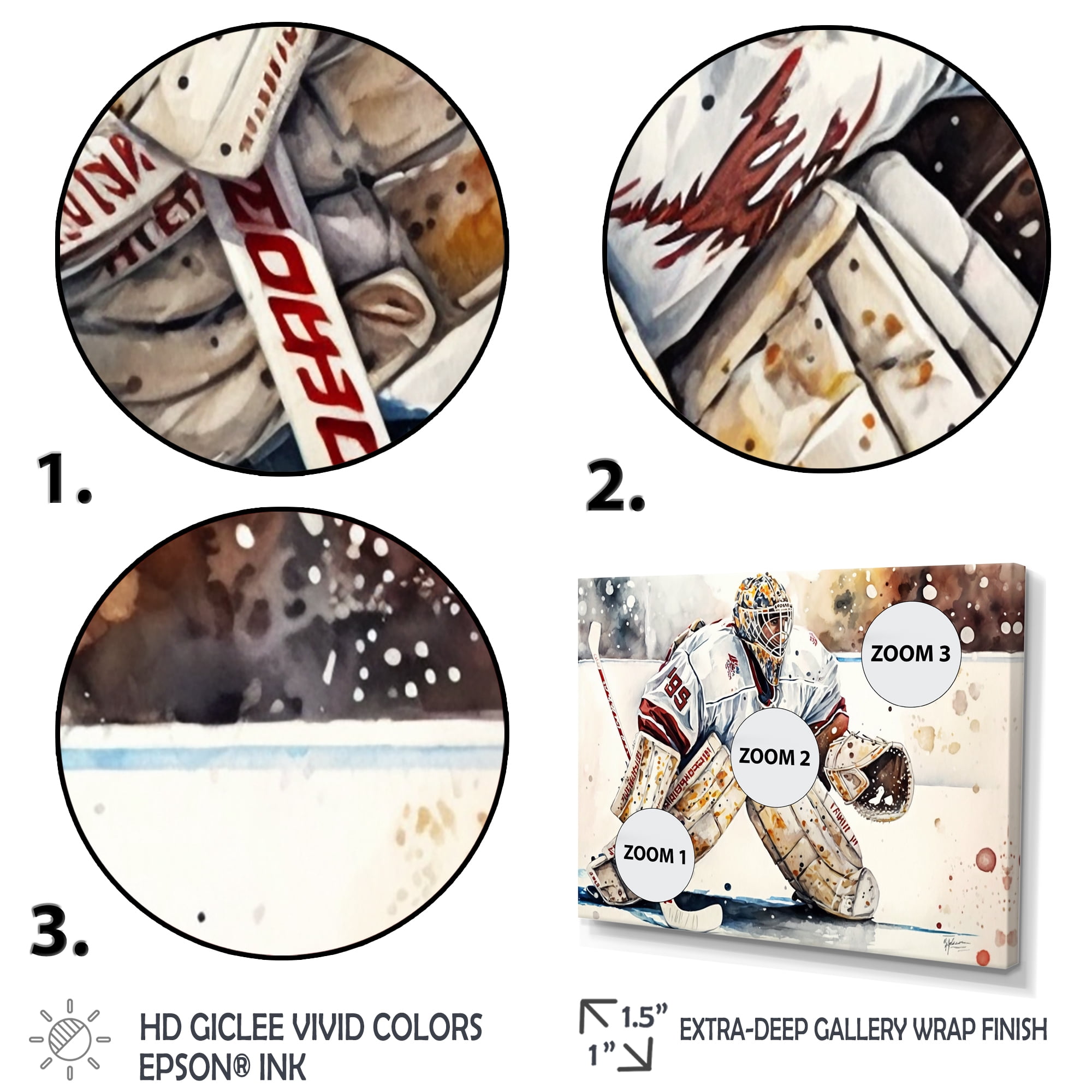 Designart Hockey Goalie On Ice During Game III Canvas Wall Art