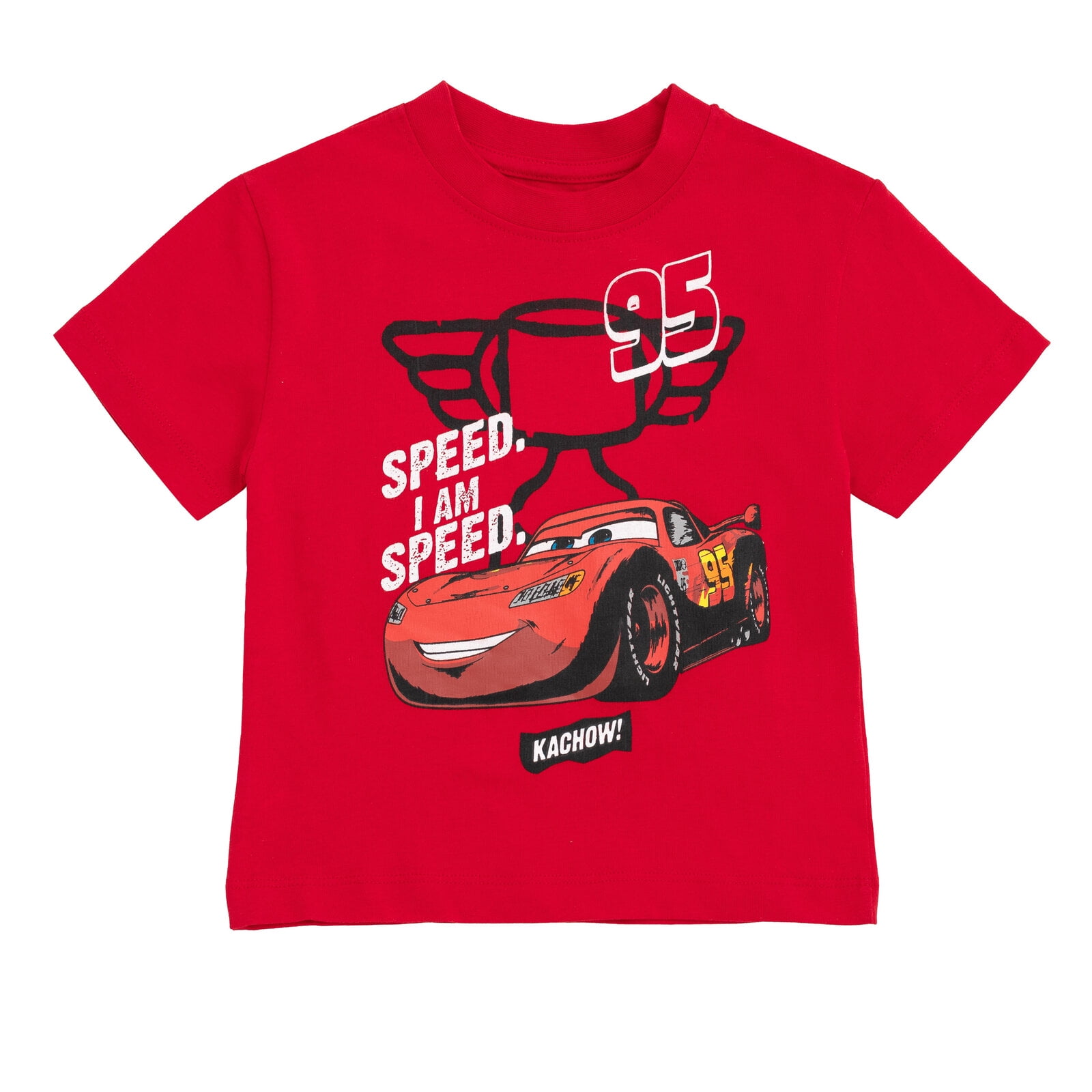 Disney Cars Lightning McQueen T-Shirt and Shorts Outfit Set Plaid Toddler to Big Kid