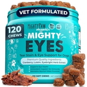 Mighty Paw Tear Stain Chews for Dogs - Vision & Eye Health Support - Lutein & Immune Boost (120 Ct)
