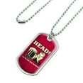 thumbnail image 2 of Head Can You Ever Have Too Much Funny Humor Retro Military Dog Tag Pendant Necklace with Chain, 2 of 5