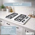 thumbnail image 5 of Summit 30 Inch Gas Cooktop, 4 Burners, Battery Start, White- WNL05IP, 5 of 7