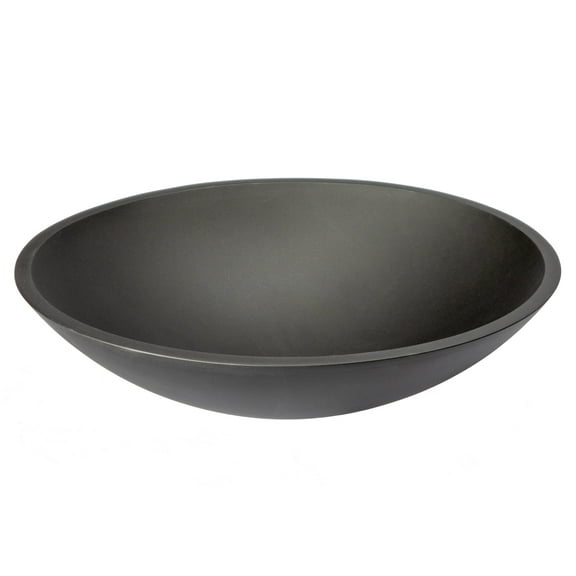 Eden Bath EB-GS66 18.75 in. Oval Glass Vessel Sink, Matte Black