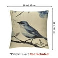 thumbnail image 4 of Fenyluxe Throw Pillow Covers Watercolor Ink Painting Art Adorable Animal Sparrow Bird Flower Leaves Throw Pillow Case Square Outdoor Pillows Decorative 2pcs Cushion Cover  White, 4 of 7