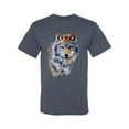 thumbnail image 2 of Wolf Oil Painting Animal Lover Men's Graphic T-Shirt, Vintage Heather Blue, Medium, 2 of 3