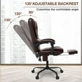 thumbnail image 3 of Hoffree Executive Office Chair Massage and Footrest Ergonomic Computer Desk Chair Reclining High Back Leather Office Chair Lumbar Back Support Swivel Rolling for Home Office Brown, 3 of 9