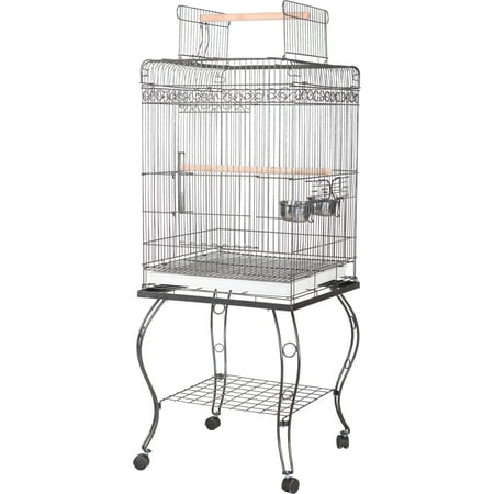 A and E Cage Co. Opening Playtop Bird Cage-Platinum