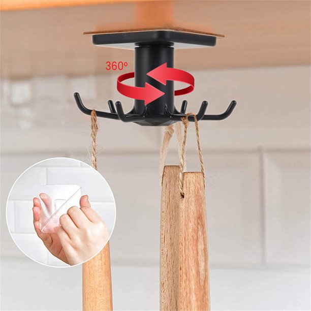 Gancho Para Colgar Debajo Del Gabinete, Toallero, Cabezal Giratorio, Ganchos De Utilidad, Cocina, Dormitorio, Baño, Organizador De Tazas, Corbatas, Cinturones, Soporte Para Bufanda Muyoka Hogar