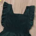 thumbnail image 3 of Qiylii Toddler Girl Suspender Dress Solid Color Ruffle Straps Velvet Dress, 3 of 9