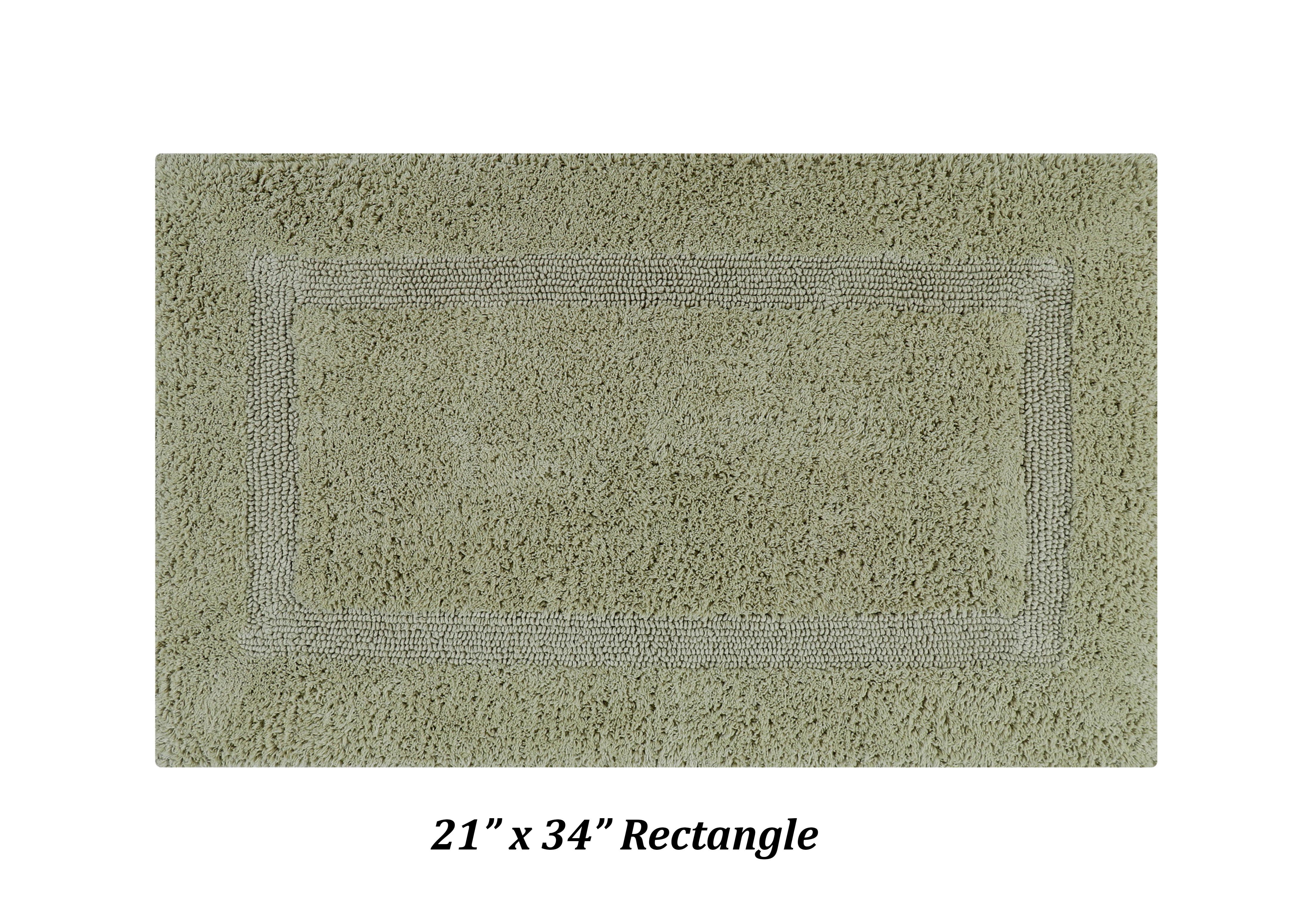 Better Trends Premium 5 Piece Bathroom Rug Set 100% Cotton, Extra Soft Tufted Bath Mat, Water Absorbent & Reversible Mat, Sage Lux Collection