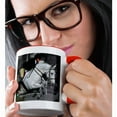 thumbnail image 2 of 3dRose, Arabian Horse Jumping Blurred Rider, 11oz Two-Tone Red Mug, 2 of 7