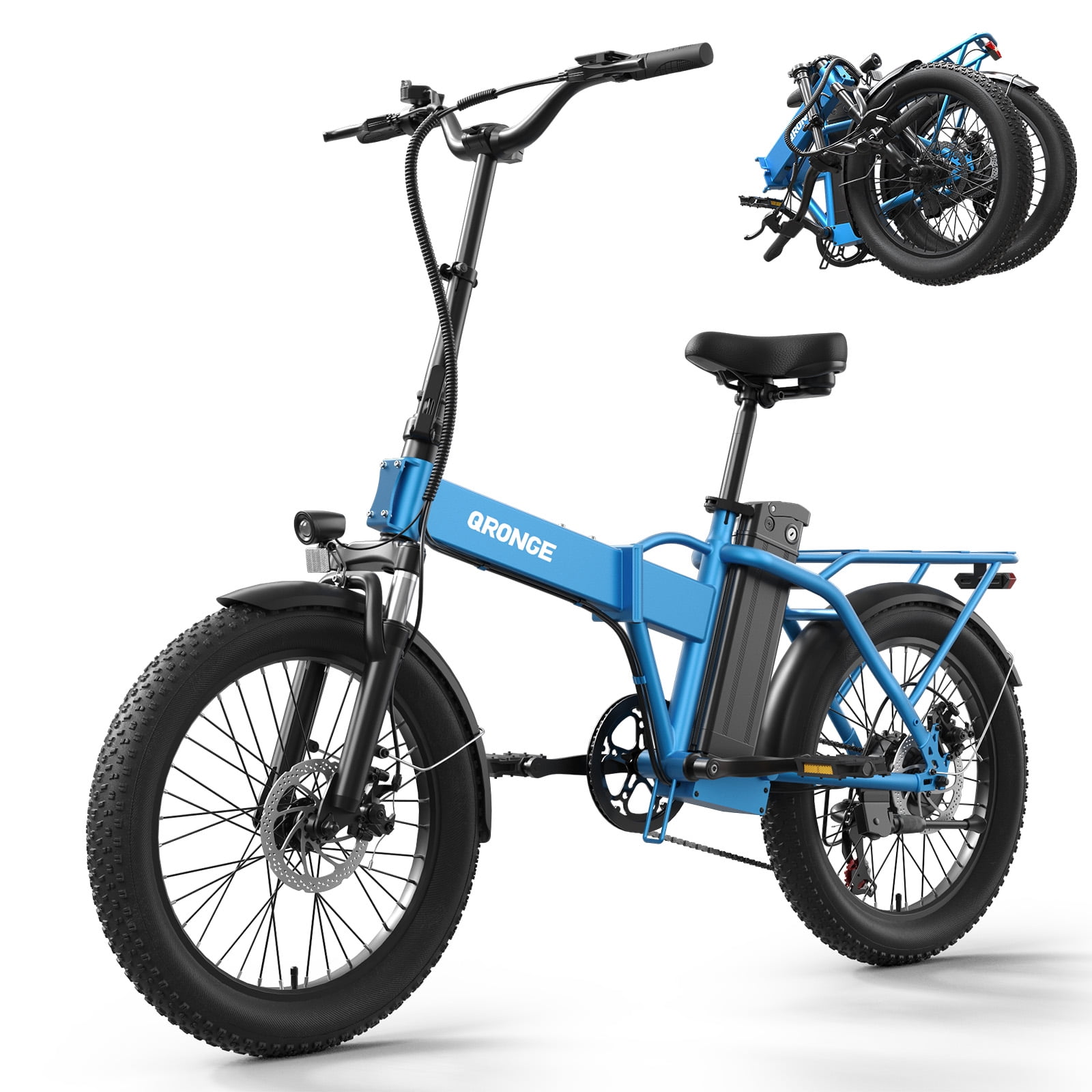 Folding Electric Bikes for Adults 1000W Peak Motor up to 70 Miles Range 28 mph Max Speed 20" x 3.0" Fat Tire Foldable Ebikes 48V 13.5AH Removable Battery 7-Speed E-Mountain Bikes, UL2849 by SGS