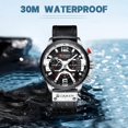 thumbnail image 5 of Mens Luxury Watches Business Chronograph Dress Waterproof Leather Strap Analog Quartz Wrist Watch, 5 of 6