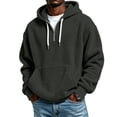 thumbnail image 2 of Quarter Zip Up Hoodies for Men Polar Fleece Long Sleeve Hooded Sweatshirt Basic Plain Pullovers, 2 of 8