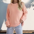 thumbnail image 2 of RMGVDSD Women's Oversized Sweater Crewneck Long Sleeve Oversized Fuzzy Knit Warm Pullover Sweater Top Solid Color Soft Sweater Fashion Outfit /Pink, 2 of 8