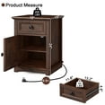 thumbnail image 6 of FAGAGA End Tables Set of 2 for Living Room with Charging Station, Side Table with Drawer and Adjustable Storage Shelf, Rustic Wooden Nightstands for Bedroom | Cherry, 6 of 10