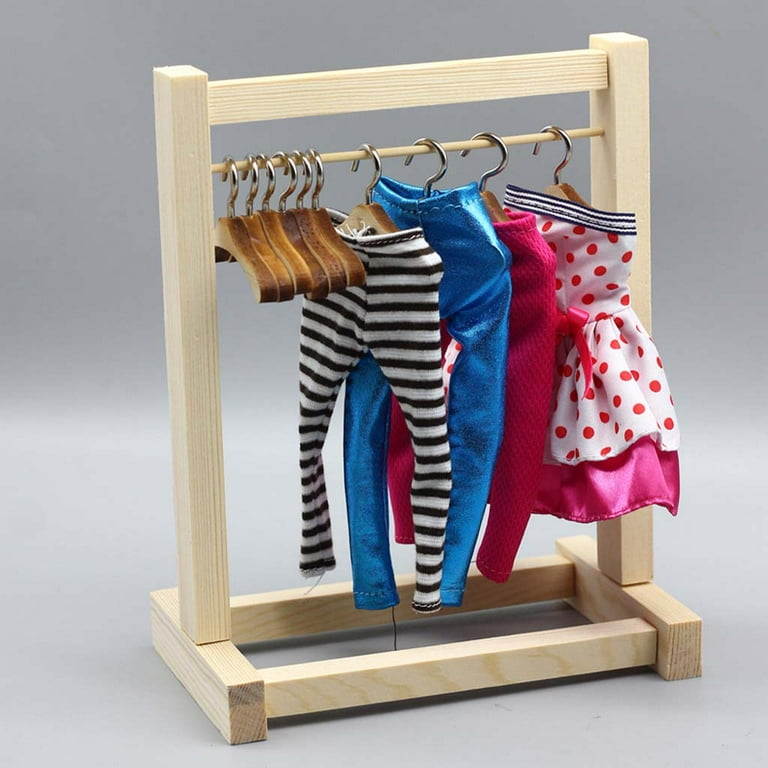 Diy Doll Doll Clothes Mini Clothes Hanging Rack Coat Hanger 20 Pcs