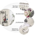 thumbnail image 3 of Paris Eiffel Tower Bathroom Shower Curtains with 12 Hooks Polyester Waterproof Shower Curtain for Stalls and Bathtubs Vintage Rose Floral Sculpture Butterfly Decorative Bathroom Curtain 72x96 Inches, 3 of 9
