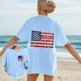thumbnail image 2 of Blusas de Manga Corta Casuales para las Mujeres Verano Cuello Redondo Moda Impresa Blusa, Top Ligero para el Hogar Y Diario, 2 of 7