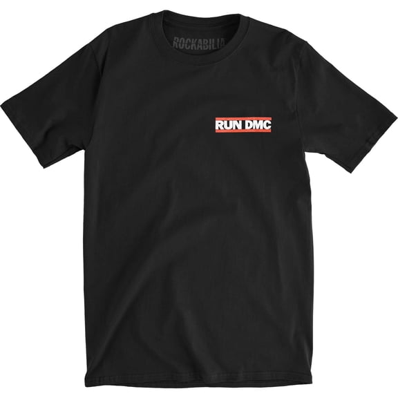 Men's Run DMC Rap Invasion (Back Print) Slim Fit T-shirt Small Black
