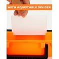 thumbnail image 4 of BLUEWING Tackle Storage Tray Durable Waterproof Tackle Organizer Box with 1 Large Adjustable Compartment, 15.75*6.3*3.15 in, Orange, 4 of 6