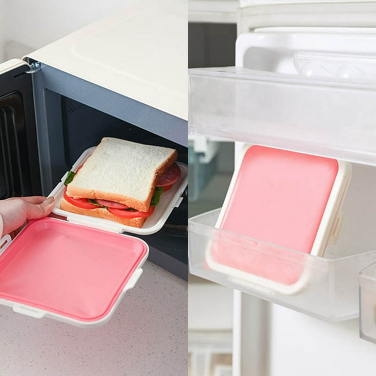 Collapsible Bowls with Lids Cookie Storage Containers Airtight Sandwich Containers Sandwich Box Food Storage Shape Holder Plastic for Lunch Boxes